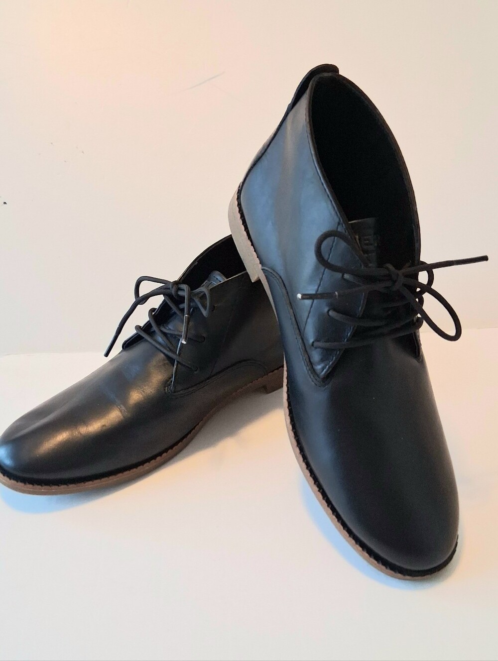 Sperry Leather Chukka Bootie Ankle Boots Sz 8.5 Black Back to School Like New
